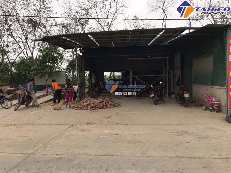 Lắp đặt cầu nâng cho tiệm rửa xe anh Hưng-Vĩnh Phúc
