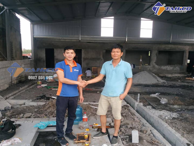 Lắp đặt cầu nâng 1 trụ rửa xe Shark cho anh Thuận tại Bắc Ninh