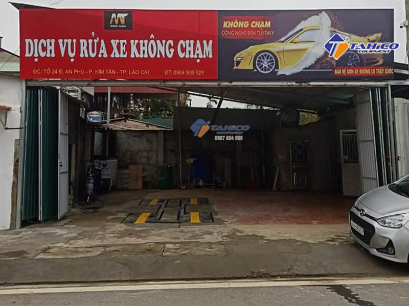 Lắp đặt công trình rửa xe cho anh Tuấn tại Lào Cai