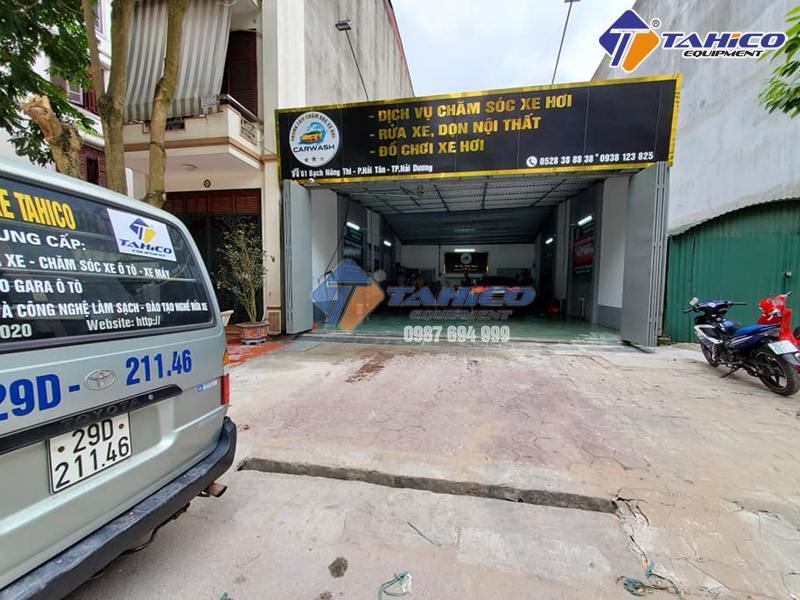 Lắp đặt thiết bị tiệm rửa xe cho anh Tài – Hải Dương