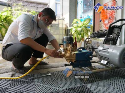 Máy rửa xe dây đai yếu nước tụt áp | Nguyên nhân – Giải pháp