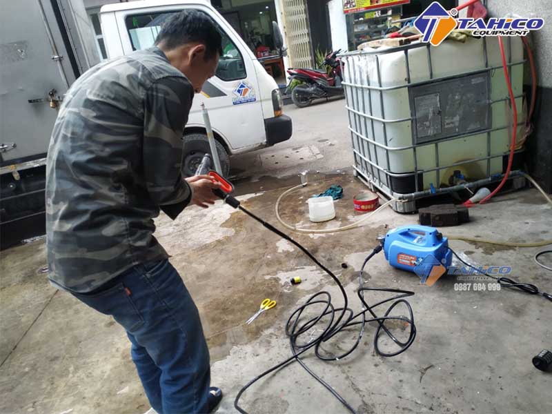 Hướng dẫn khắc phục máy rửa xe mini không lên áp