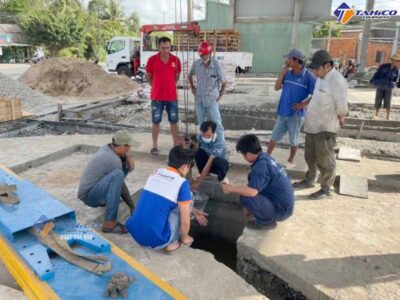 Cách đào hố móng cầu nâng 1 trụ Shark âm nền chữ H CHUẨN