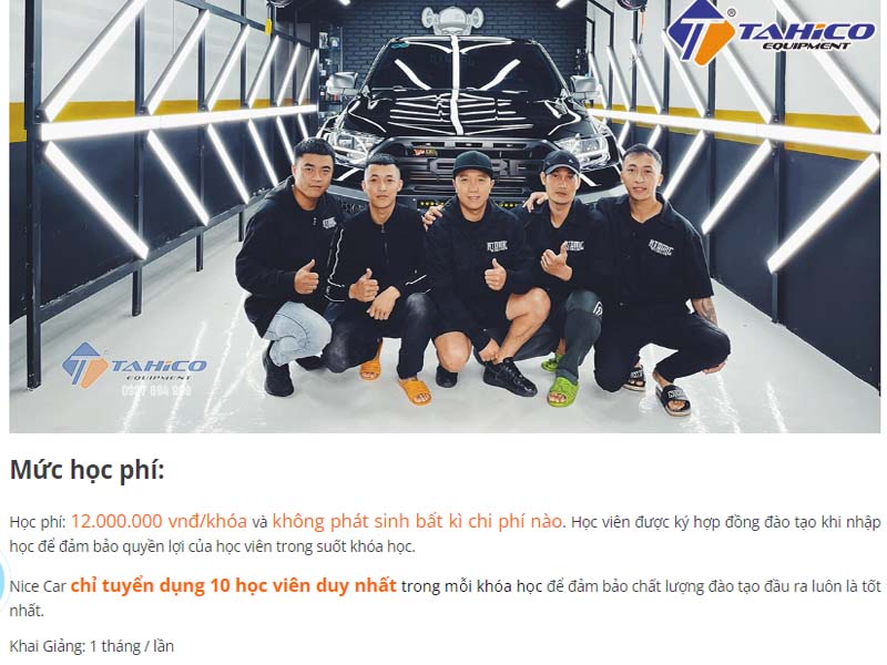 Học nghề rửa xe bao nhiêu tiền? Cập nhật giá mới nhất