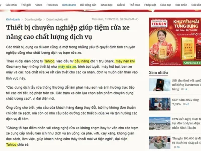 Báo Vnexpress Nói Gì Về Tahico Đơn Vị Cung Cấp Máy Rửa Xe