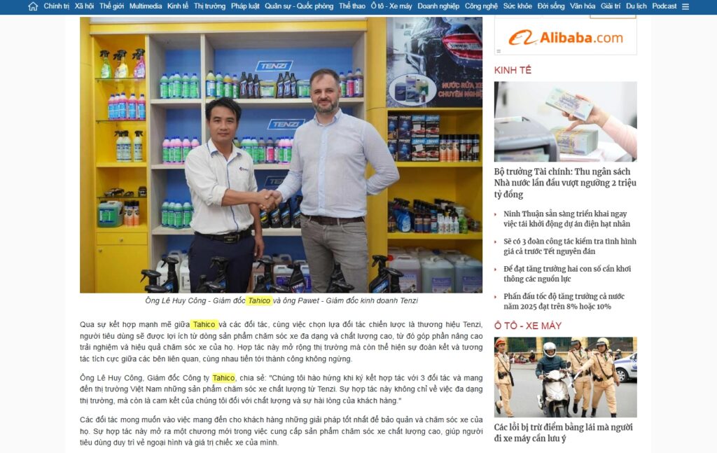 Vov.vn | Tahico Cùng Tenzi Trở Thành Đối Tác Chăm Sóc Xe