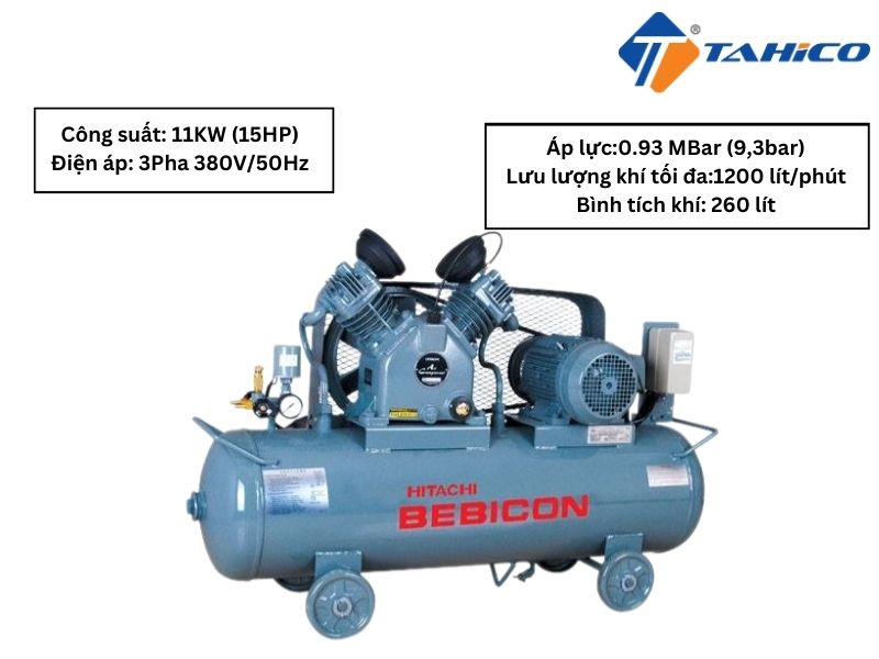 Máy nén khí có dầu Hitachi Bebicon 11P-9.5V5A
