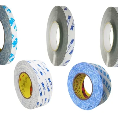 Băng keo 2 mặt 3M Double Coated Tissue Tape trắng phối xanh