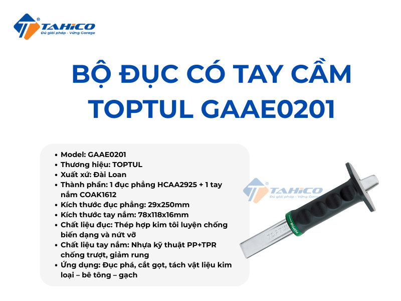 Hình ảnh sản phẩm Bộ đục có tay cầm Toptul GAAE0201