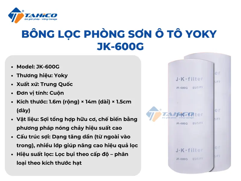 Bông lọc phòng sơn ô tô Yoky JK-600G