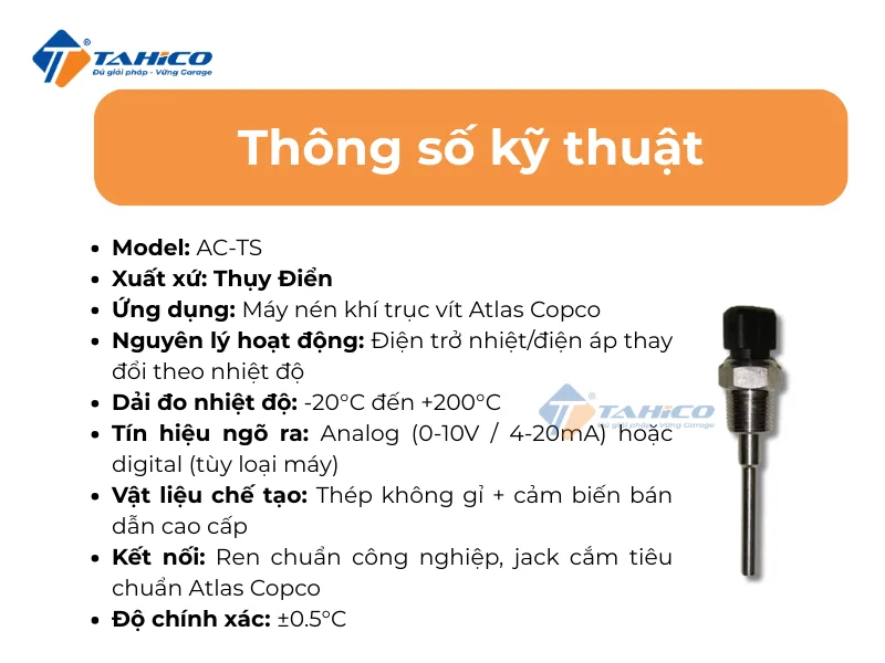 Cảm biến nhiệt độ Atlas Copco Temperature Sensor