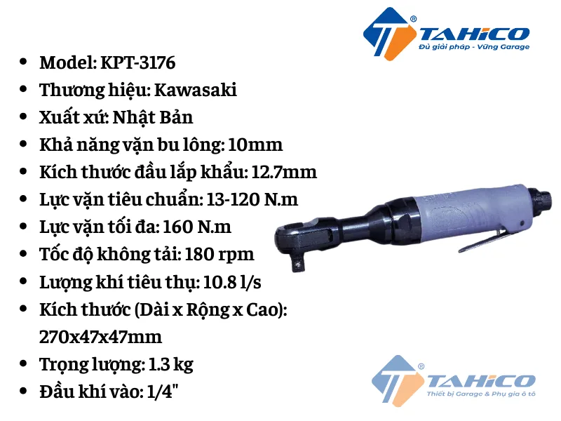 Cần xiết ngang dùng hơi Kawasaki KPT-3176 (1/2")