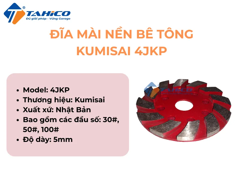 Hình ảnh sản phẩm Đĩa mài nền bê tông Kumisai 4JKP, HGP 100mm