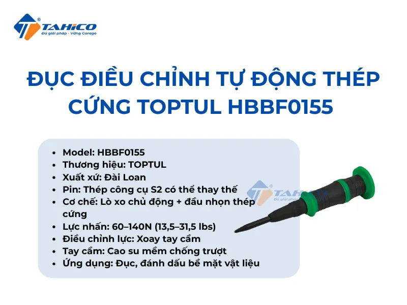 Hình ảnh sản phẩm Đục điều chỉnh tự động thép cứng Toptul HBBF0155