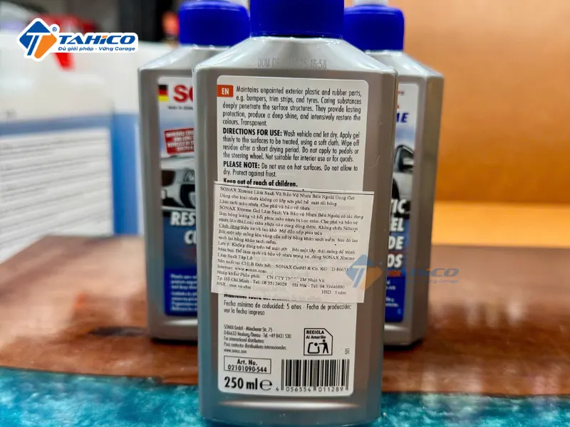 Gel nano bảo dưỡng và phục hồi nhựa không sơn Sonax Xtreme Plastic Restorer Gel 210109 250ml