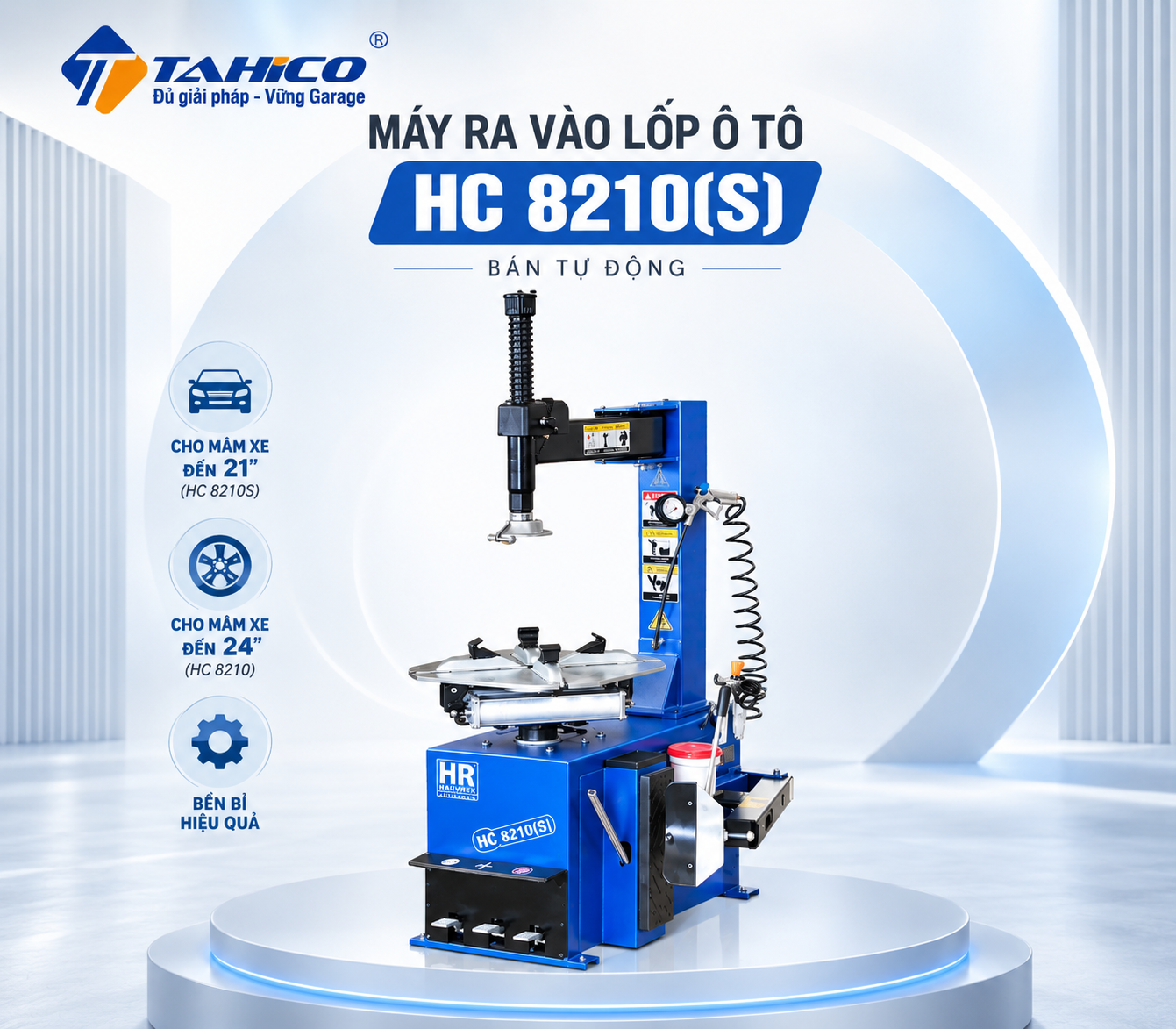 Máy ra vào lốp ô tô bán tự động Hauvrex HC8210(S)