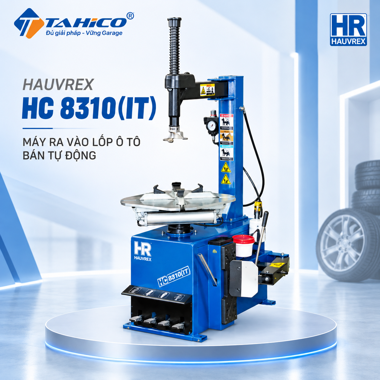 Máy ra vào lốp ô tô bán tự động Hauvrex HC8310(IT)