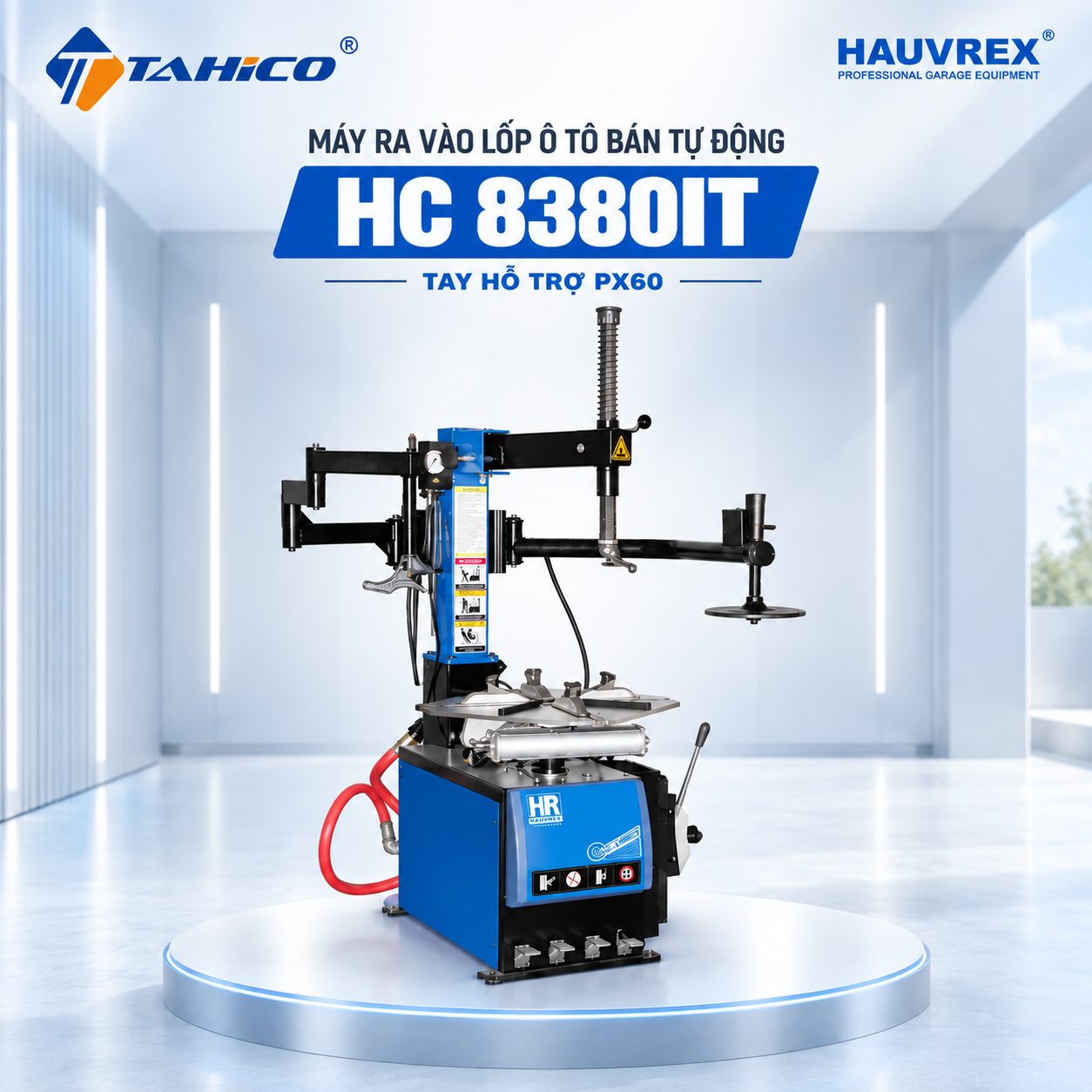 Máy ra vào lốp ô tô bán tự động Hauvrex HC8380IT