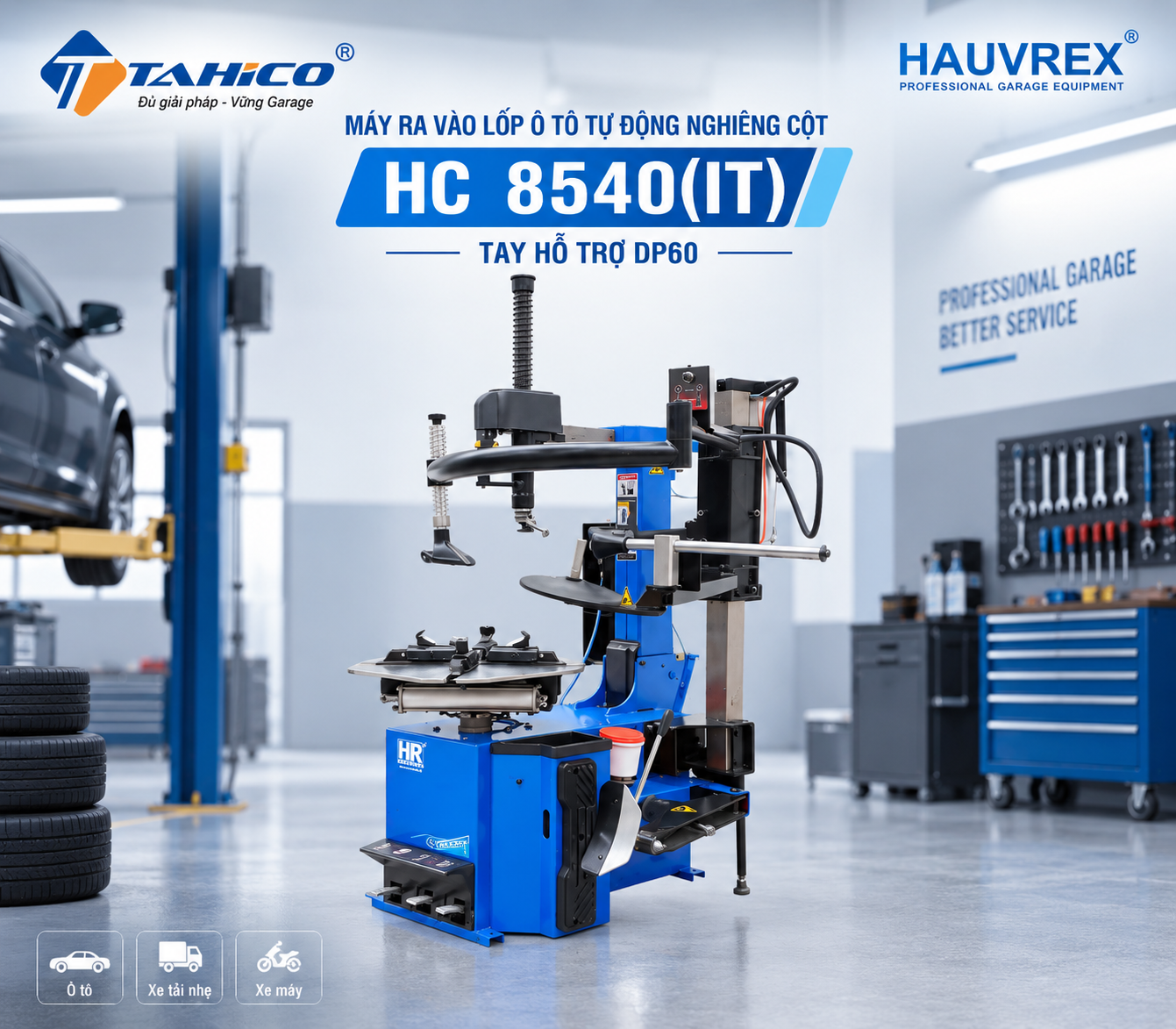 Máy ra vào lốp ô tô tự động Hauvrex HC8540(IT)