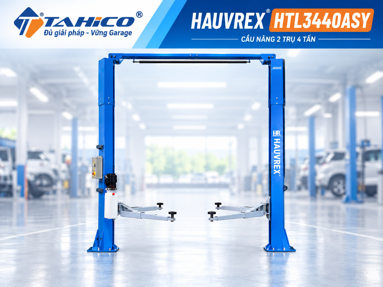 Cầu nâng 2 trụ cáp trên Hauvrex HTL3440ASY