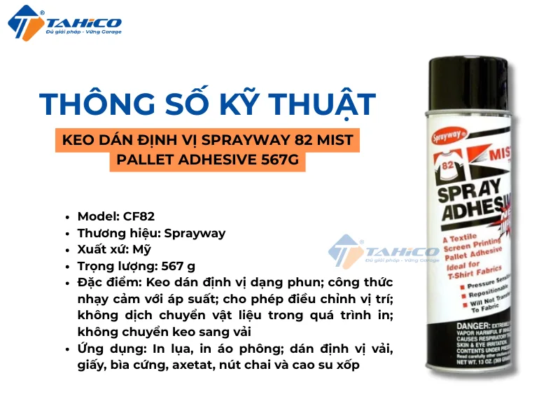 Keo dán định vị Sprayway 82 Mist Pallet Adhesive 567g