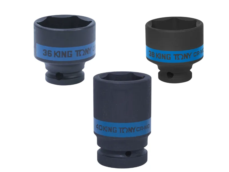 Hình ảnh sản phẩm Khẩu tuýp 1" Kingtony 853536M/853538M/853540M 6 cạnh, Đen, Dài 65 mm | 36mm 38mm 40mm