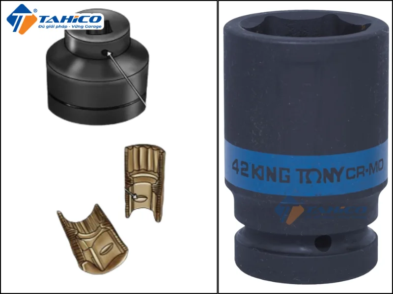 Hình ảnh sản phẩm Khẩu tuýp 1" Kingtony 853541M/Kingtony 853542M 6 cạnh, Đen, Dài 70mm | 41mm 42mm