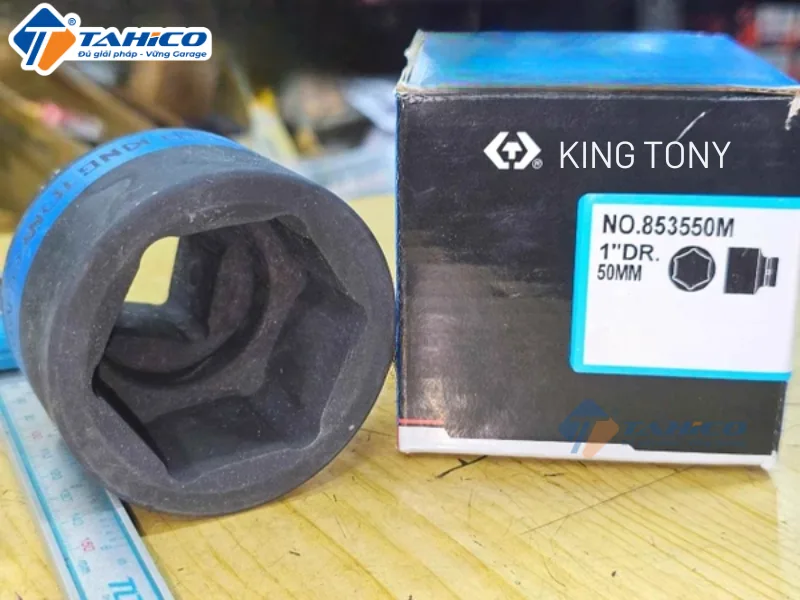 Hình ảnh sản phẩm Khẩu tuýp 1" Kingtony 853546M/Kingtony 853550M 6 cạnh, Đen, Dài 75mm | 46mm 50mm