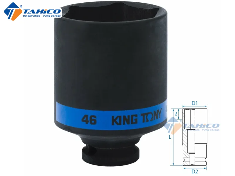 Hình ảnh sản phẩm Khẩu tuýp 1" Kingtony 853546M/Kingtony 853550M 6 cạnh, Đen, Dài 75mm | 46mm 50mm