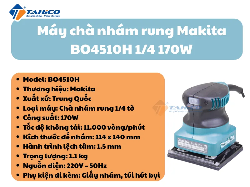 Máy chà nhám rung Makita BO4510H 1/4 170W