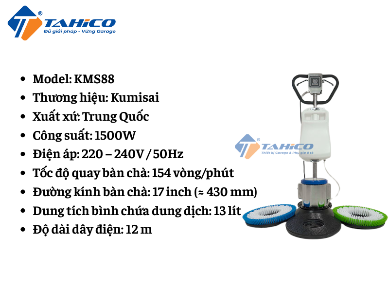 Máy chà sàn Kumisai KMS88 1500W 13L