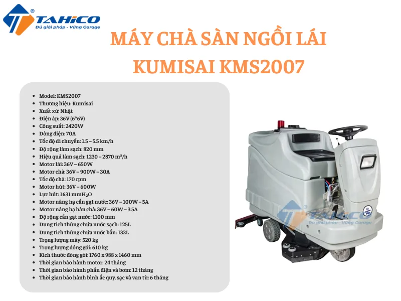 Hình ảnh sản phẩm Máy chà sàn ngồi lái Kumisai KMS2007