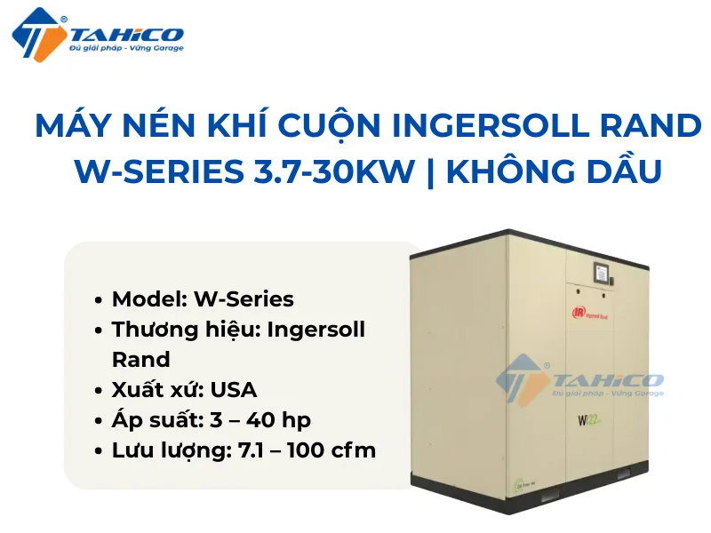 Hình ảnh sản phẩm Máy nén khí cuộn Ingersoll Rand W-Series 3.7-30kW | Không dầu
