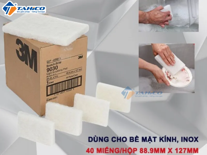Miếng bùi nhùi 3M Scotch-Brite 9030 chuyên dụng cho bề mặt dễ trầy 88.9 × 127 mm