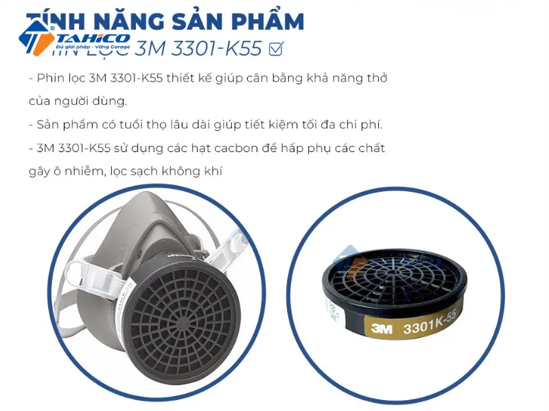 Phin lọc hơi hữu cơ 3M 3301K-55 Organic Vapour Cartridge