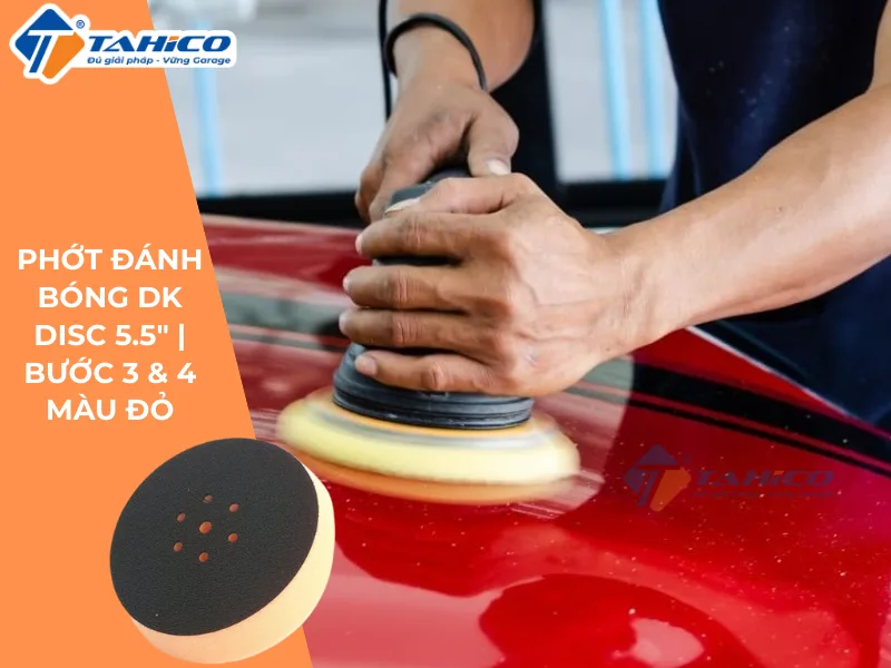 Hình ảnh sản phẩm Phớt đánh bóng DK Disc 5.5" | Bước 3 & 4 màu đỏ