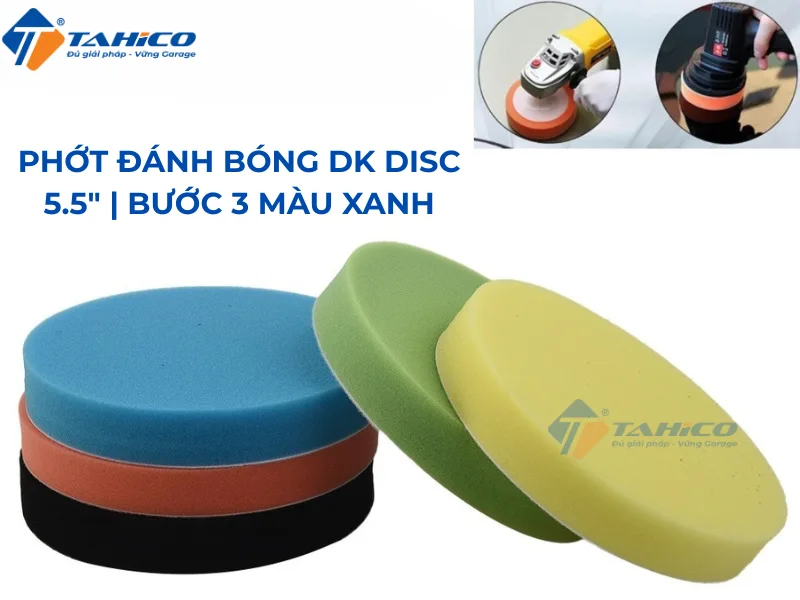Hình ảnh sản phẩm Phớt đánh bóng DK Disc 5.5" | Bước 3 màu xanh