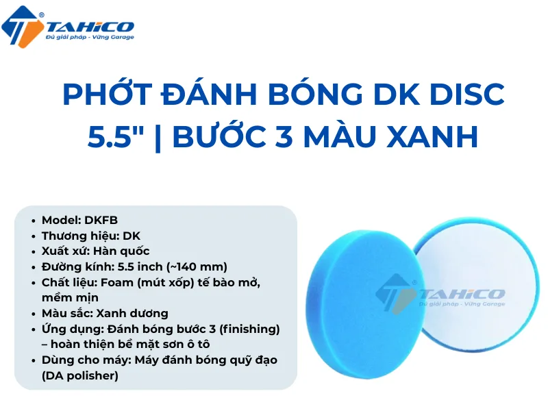 Hình ảnh sản phẩm Phớt đánh bóng DK Disc 5.5" | Bước 3 màu xanh