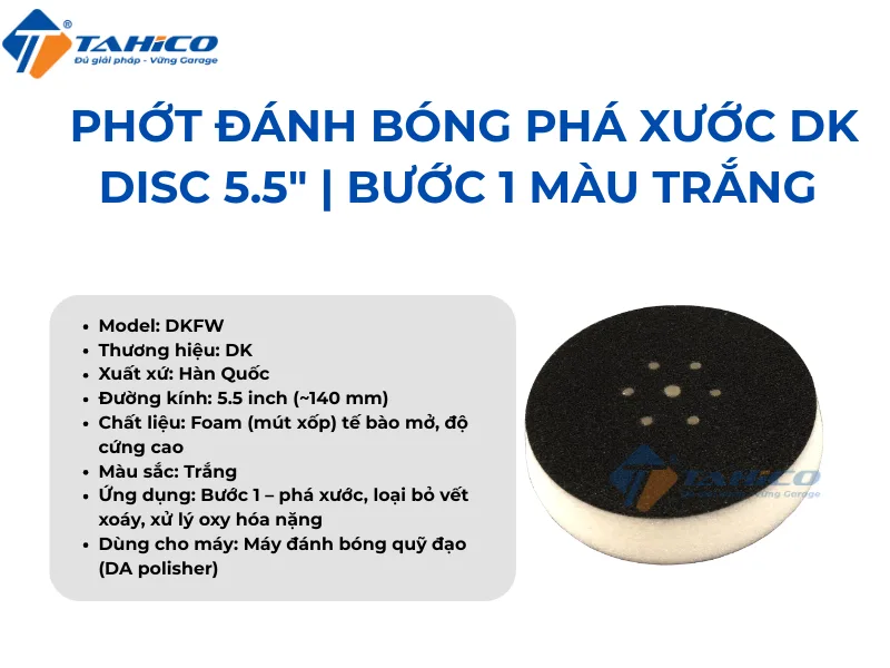 Hình ảnh sản phẩm Phớt đánh bóng phá xước DK Disc 5.5" | Bước 1 màu trắng