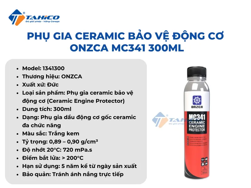 Phụ gia ceramic bảo vệ động cơ Onzca MC341 300ml