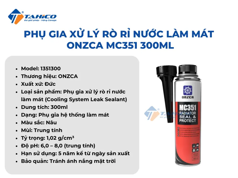 Phụ gia xử lý rò rỉ nước làm mát Onzca MC351 300ml