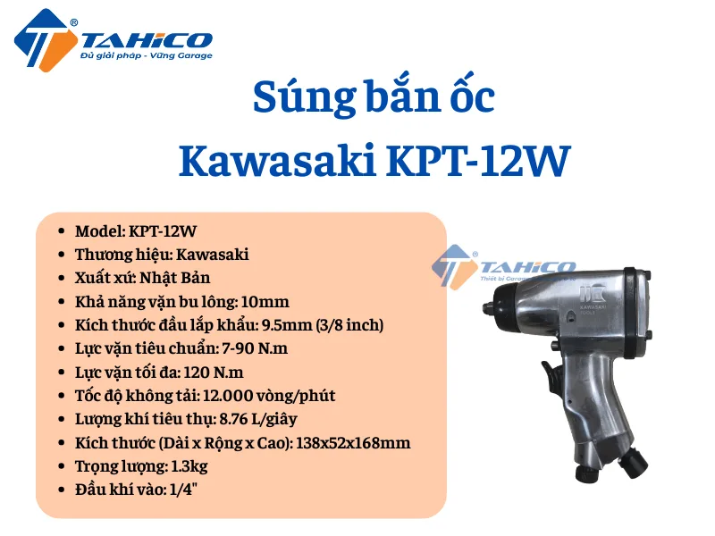 Hình ảnh sản phẩm Súng bắn ốc Kawasaki KPT-12W/KPT-12WX (3/8")