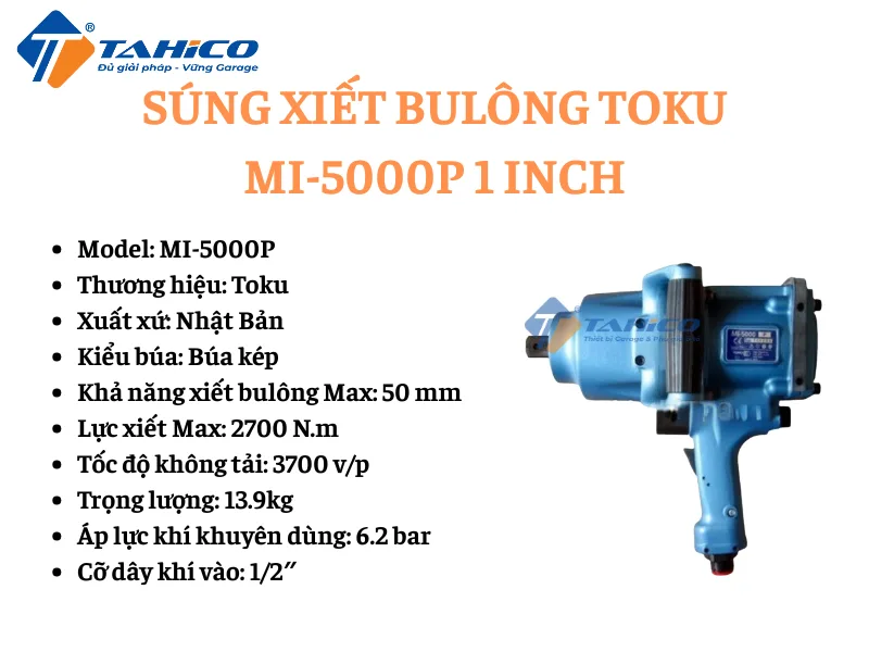 Hình ảnh sản phẩm Súng xiết bulông Toku MI-5000P 1 inch