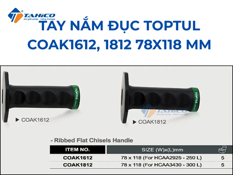 Hình ảnh sản phẩm Tay nắm đục Toptul COAK1612, 1812 78x118 mm