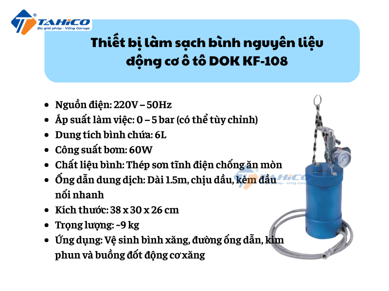 Thiết bị làm sạch bình nguyên liệu động cơ ô tô DOK KF-108