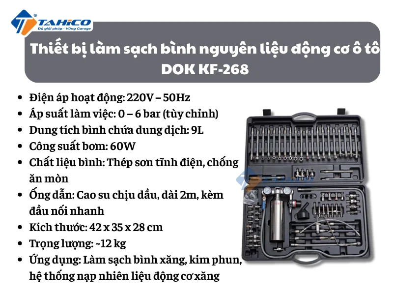 Thiết bị làm sạch bình nguyên liệu động cơ ô tô DOK KF-268