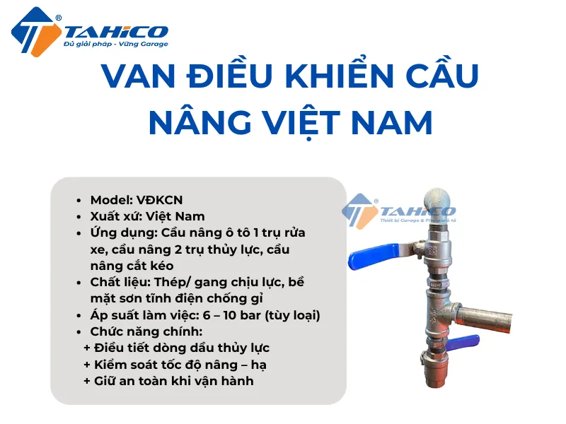 Van điều khiển cầu nâng Việt Nam
