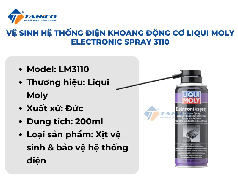Vệ sinh hệ thống điện khoang động cơ Liqui Moly Electronic Spray 3110