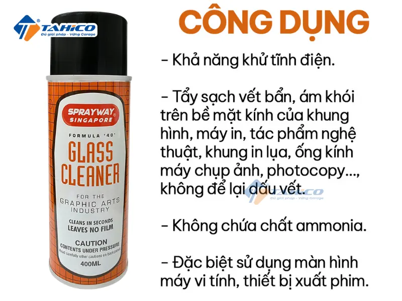 Vệ sinh kính tranh vẽ nghệ thuật Sprayway 40 Glass Cleaner 300g