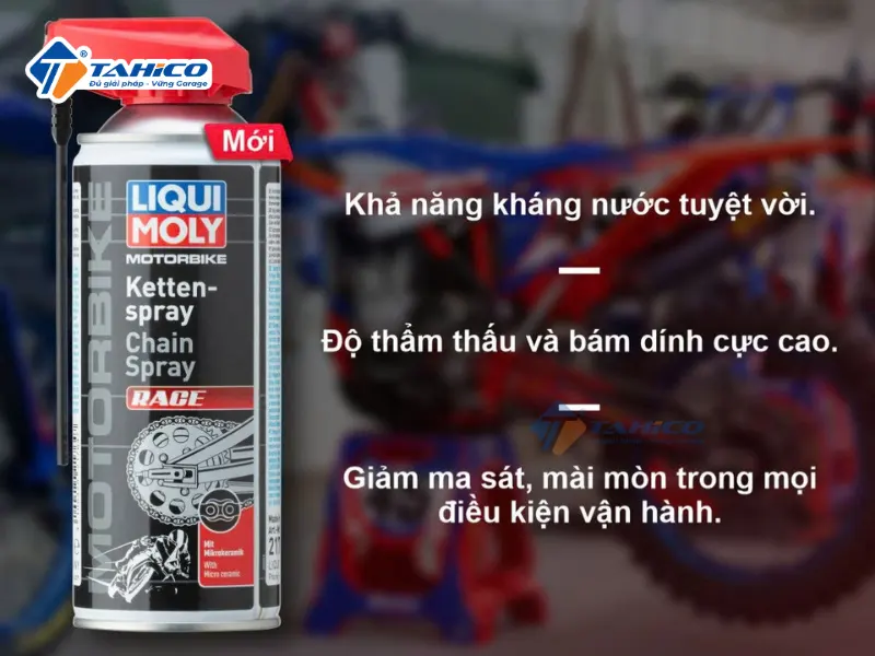Xịt dưỡng sên Liqui Moly Motorbike Chain Spray Race 21764 400ml | Độ bám dính cao